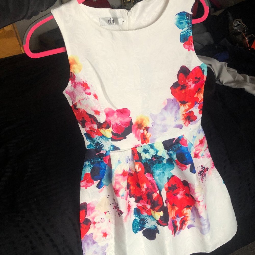NWOT Floral detail fit and flare